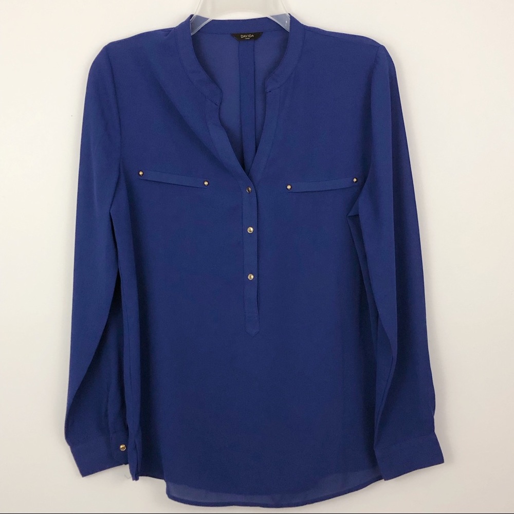DAVIDA longsleeve periwinkle georgette blouse